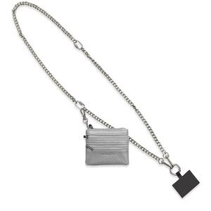 NEW: Save the Girls Clip and Go Phone Metal Chain with Pouch (Silver)